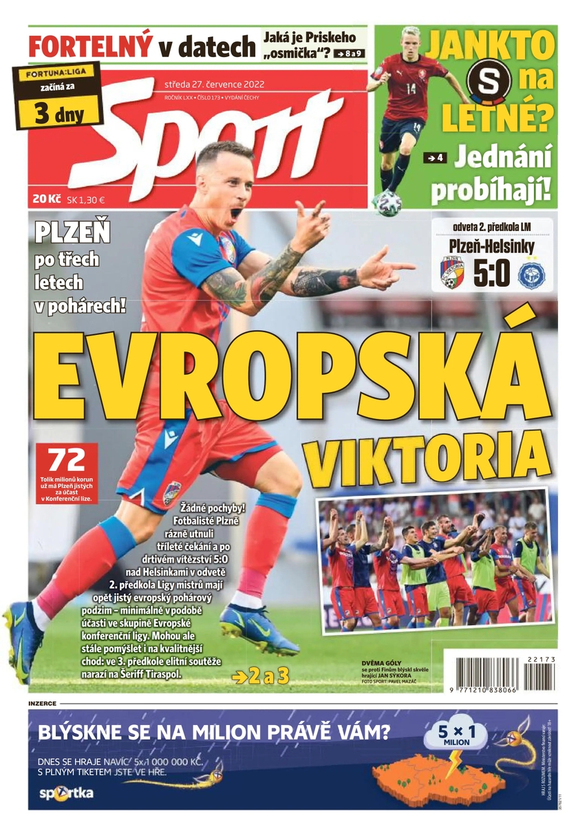 E-magazín Sport - 27.7.2022 - CZECH NEWS CENTER a. s.