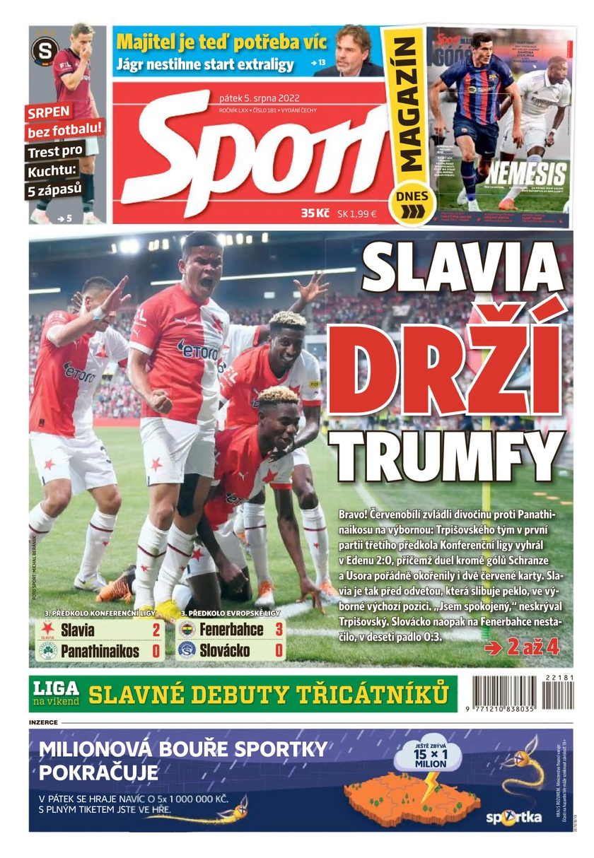 E-magazín Sport - 5.8.2022 - CZECH NEWS CENTER a. s.