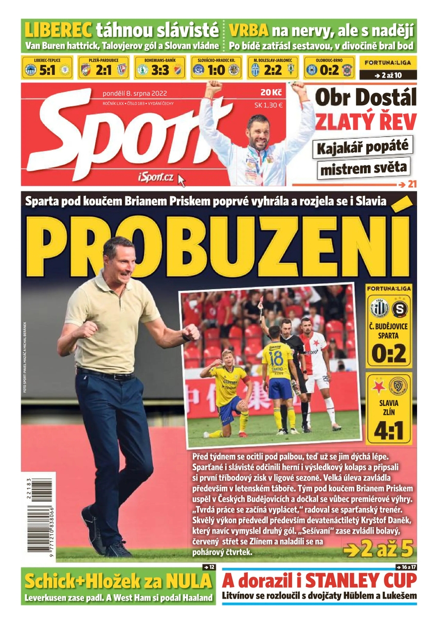 E-magazín Sport - 8.8.2022 - CZECH NEWS CENTER a. s.