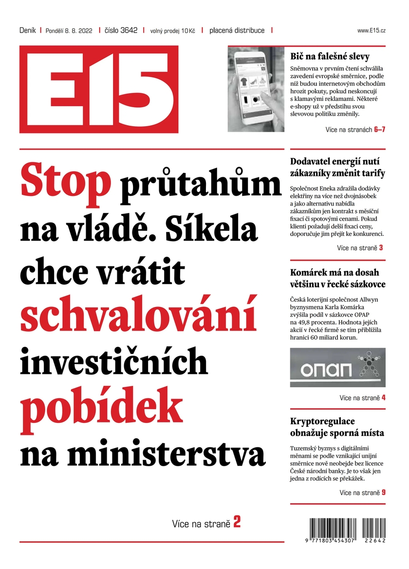 E-magazín E15 - 8.8.2022 - CZECH NEWS CENTER a. s.