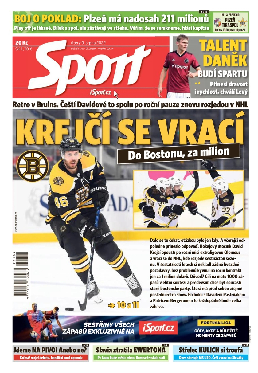 E-magazín Sport - 9.8.2022 - CZECH NEWS CENTER a. s.