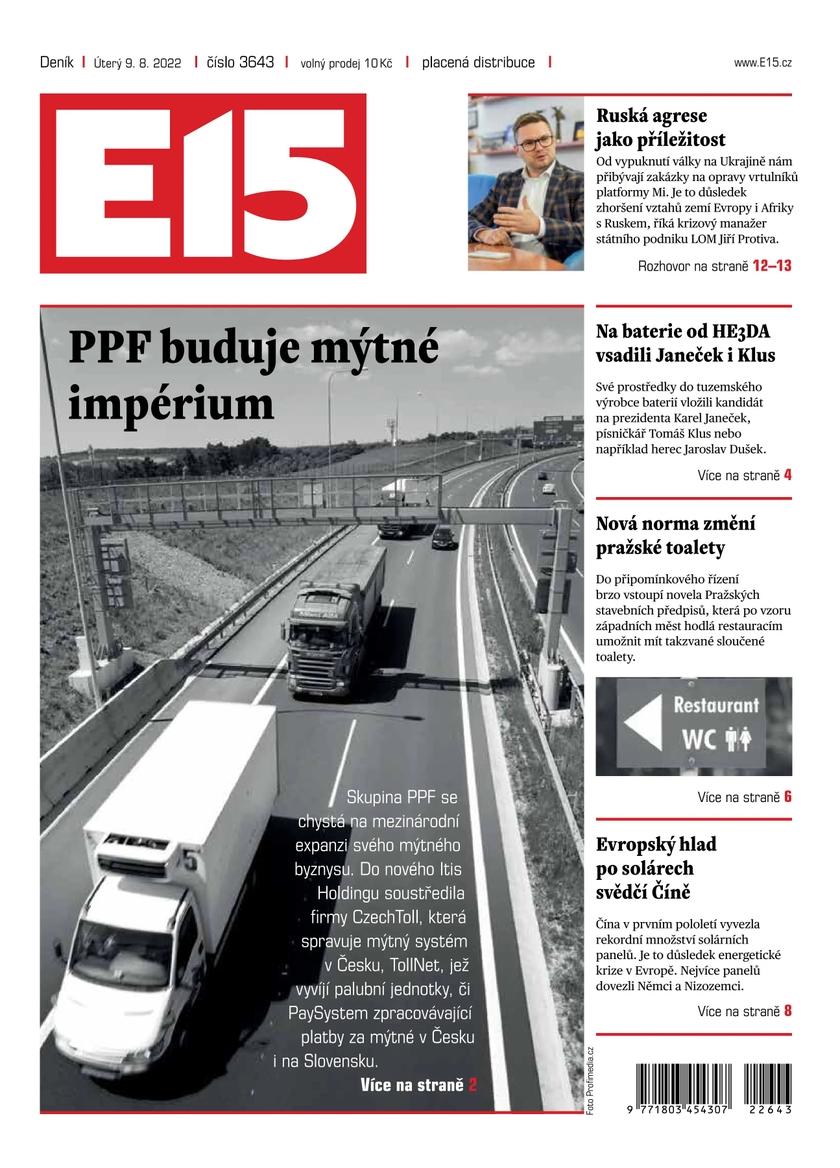 E-magazín E15 - 9.8.2022 - CZECH NEWS CENTER a. s.