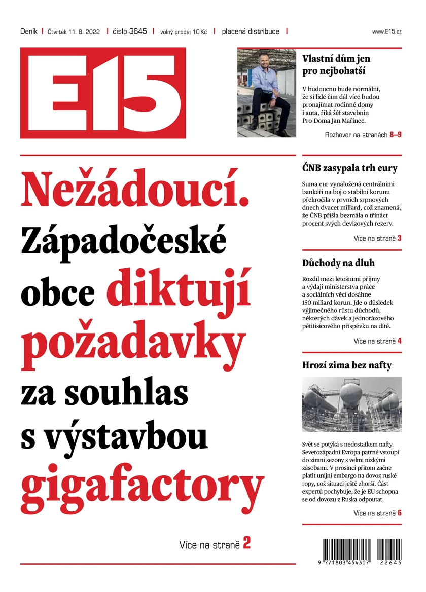 E-magazín E15 - 11.8.2022 - CZECH NEWS CENTER a. s.