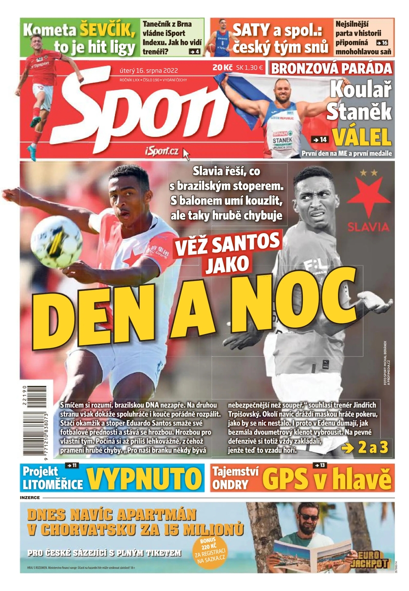 E-magazín Sport - 16.8.2022 - CZECH NEWS CENTER a. s.