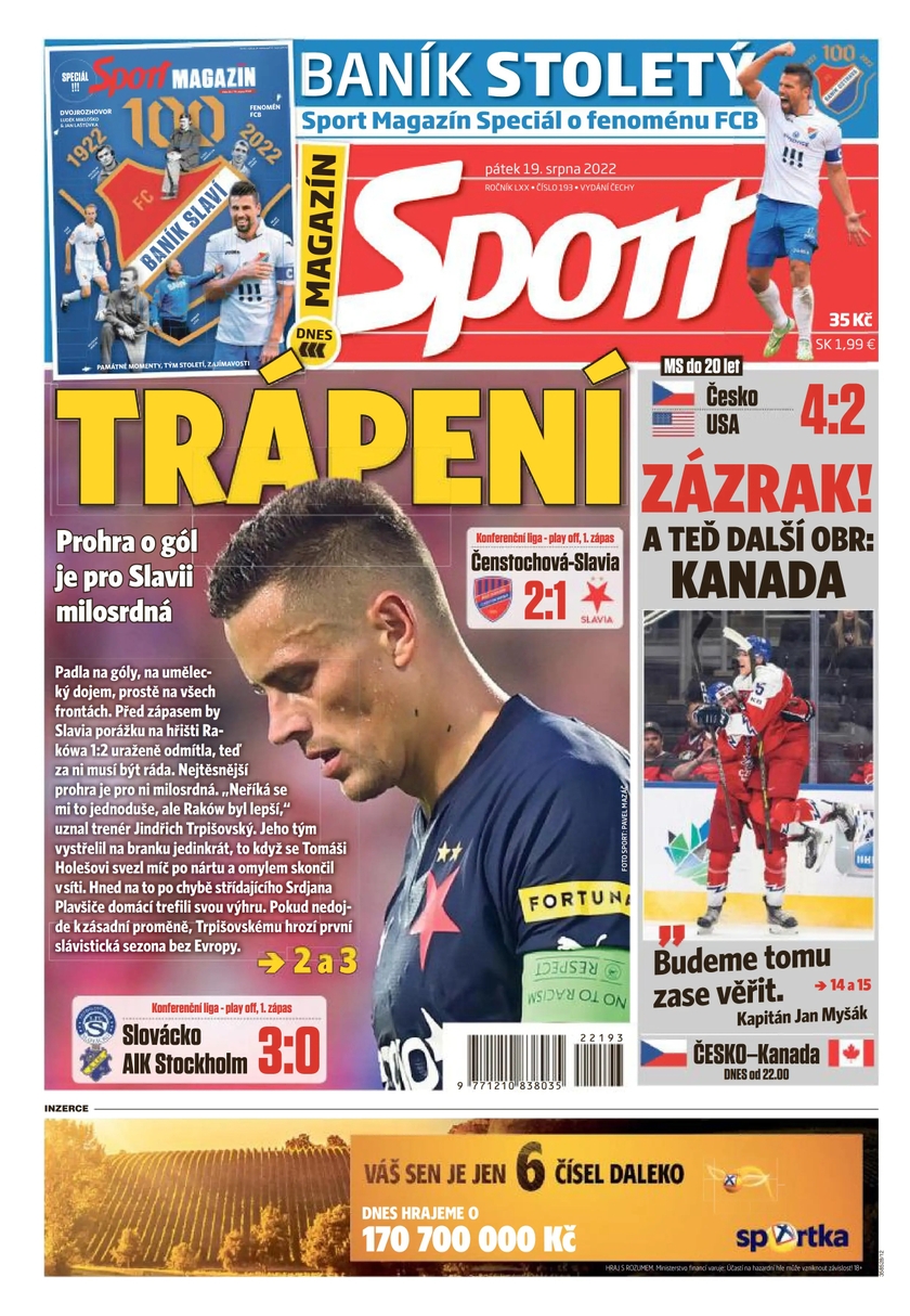 E-magazín Sport - 19.8.2022 - CZECH NEWS CENTER a. s.