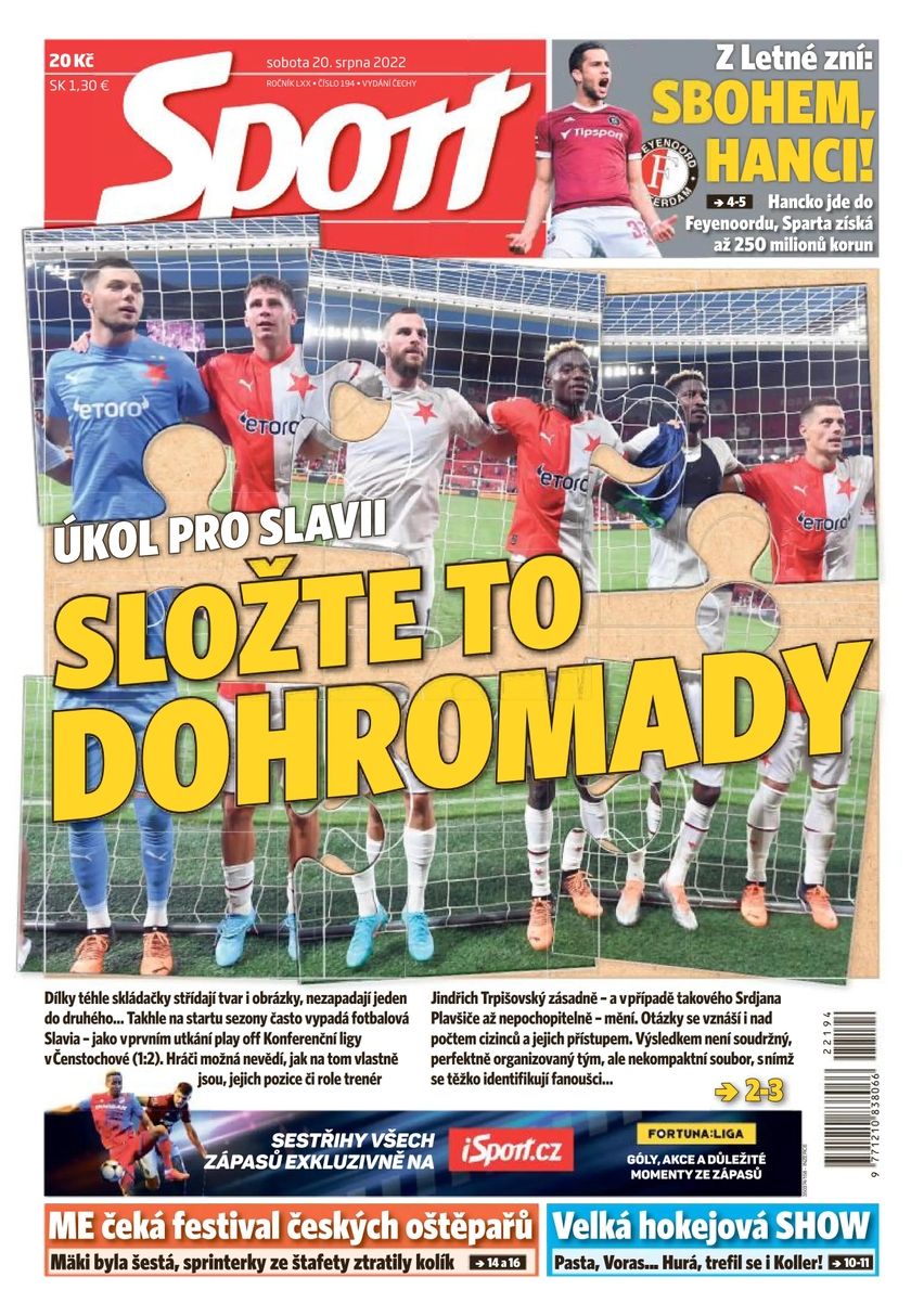 E-magazín Sport - 20.8.2022 - CZECH NEWS CENTER a. s.