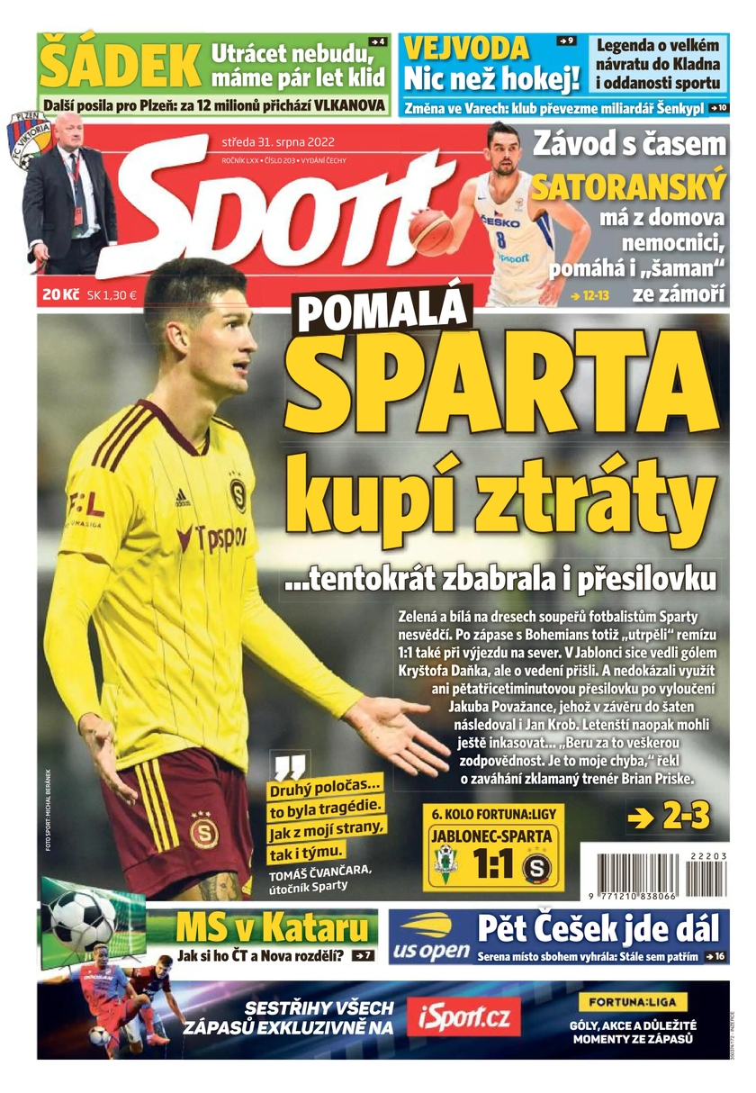 E-magazín Sport - 31.8.2022 - CZECH NEWS CENTER a. s.