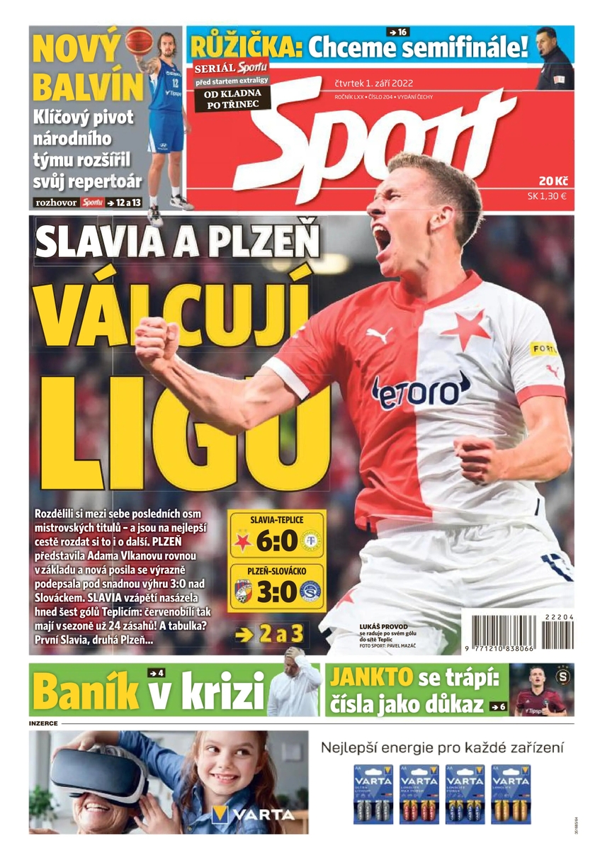 E-magazín Sport - 1.9.2022 - CZECH NEWS CENTER a. s.