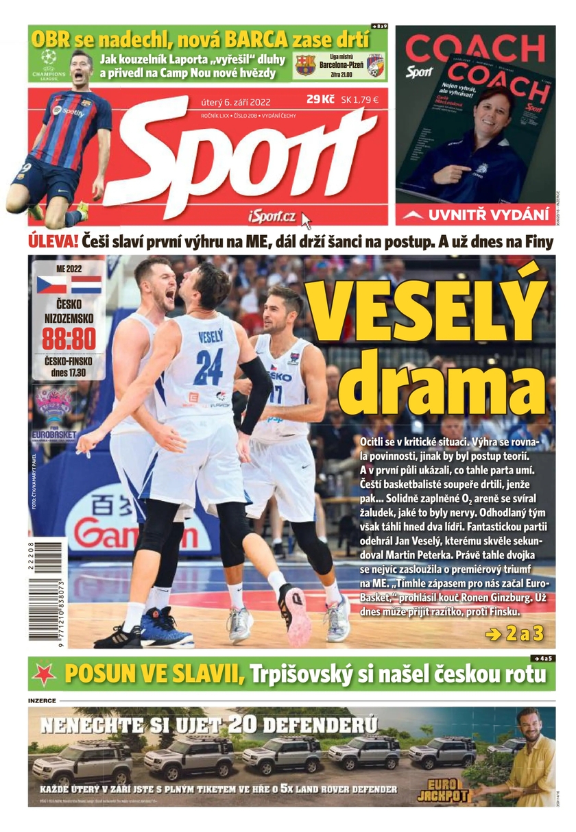 E-magazín Sport - 6.9.2022 - CZECH NEWS CENTER a. s.