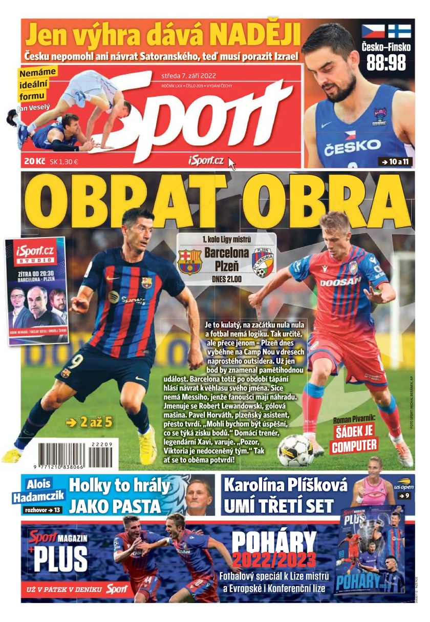 E-magazín Sport - 7.9.2022 - CZECH NEWS CENTER a. s.