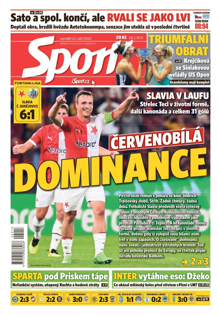 E-magazín Sport - 12.9.2022 - CZECH NEWS CENTER a. s.