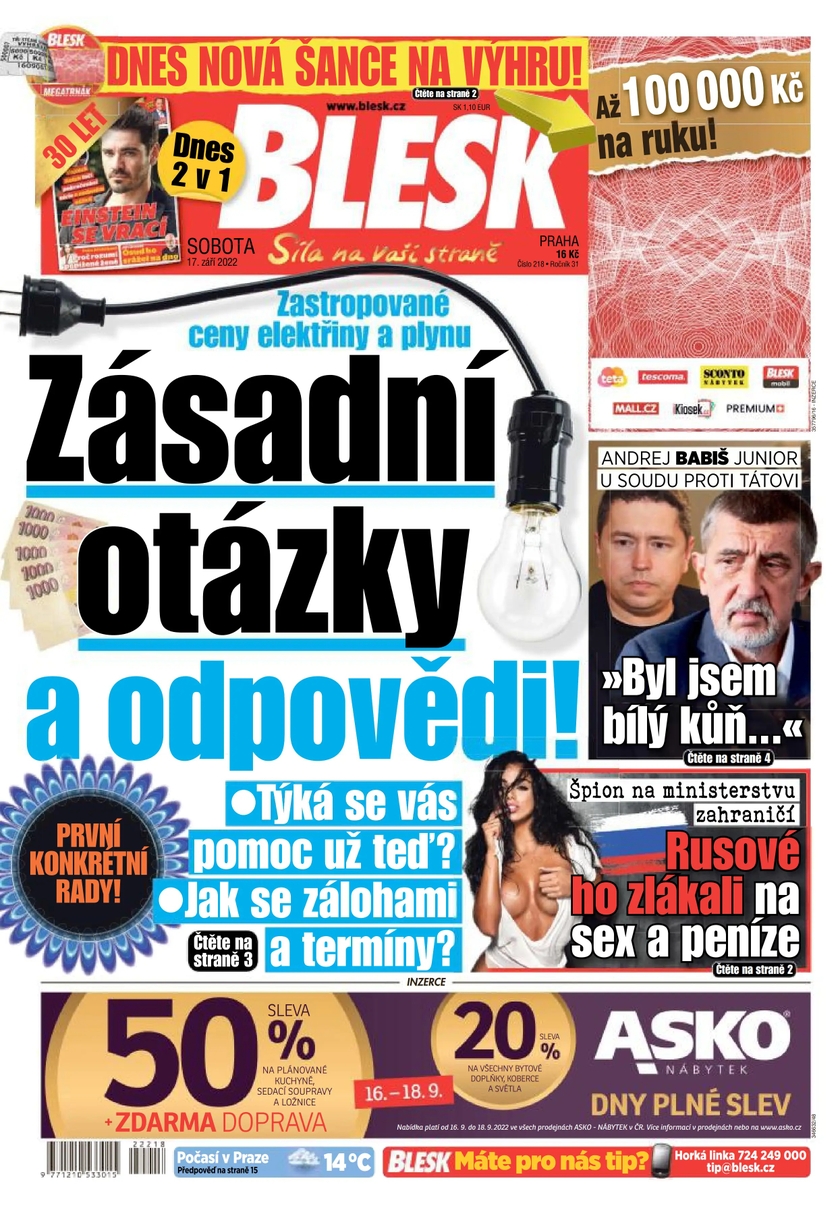E-magazín BLESK - 17.9.2022 - CZECH NEWS CENTER a. s.