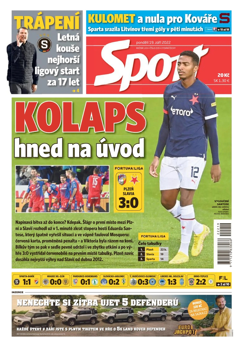 E-magazín Sport - 19.9.2022 - CZECH NEWS CENTER a. s.