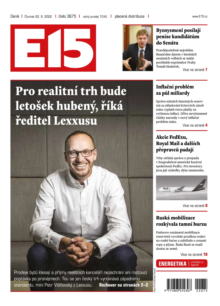 E-magazín E15 - 22.9.2022 - CZECH NEWS CENTER a. s.