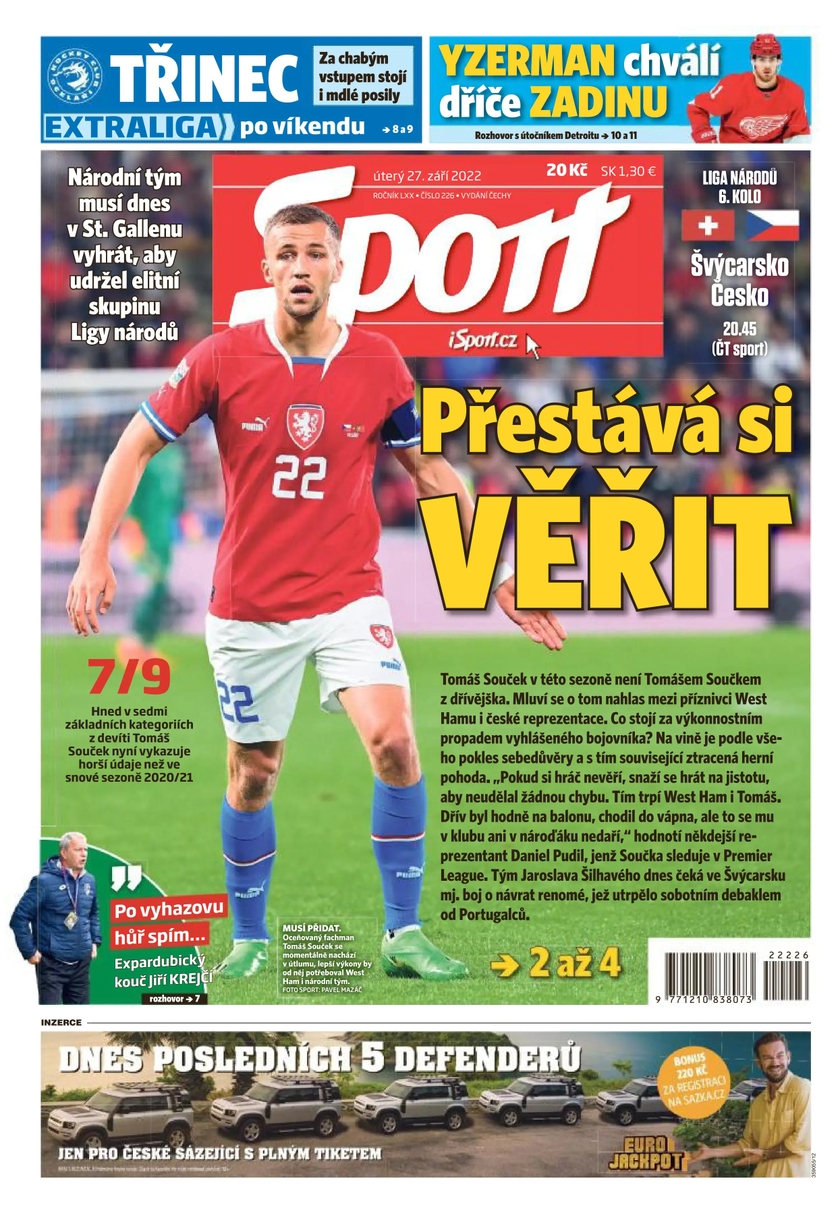 E-magazín Sport - 27.9.2022 - CZECH NEWS CENTER a. s.