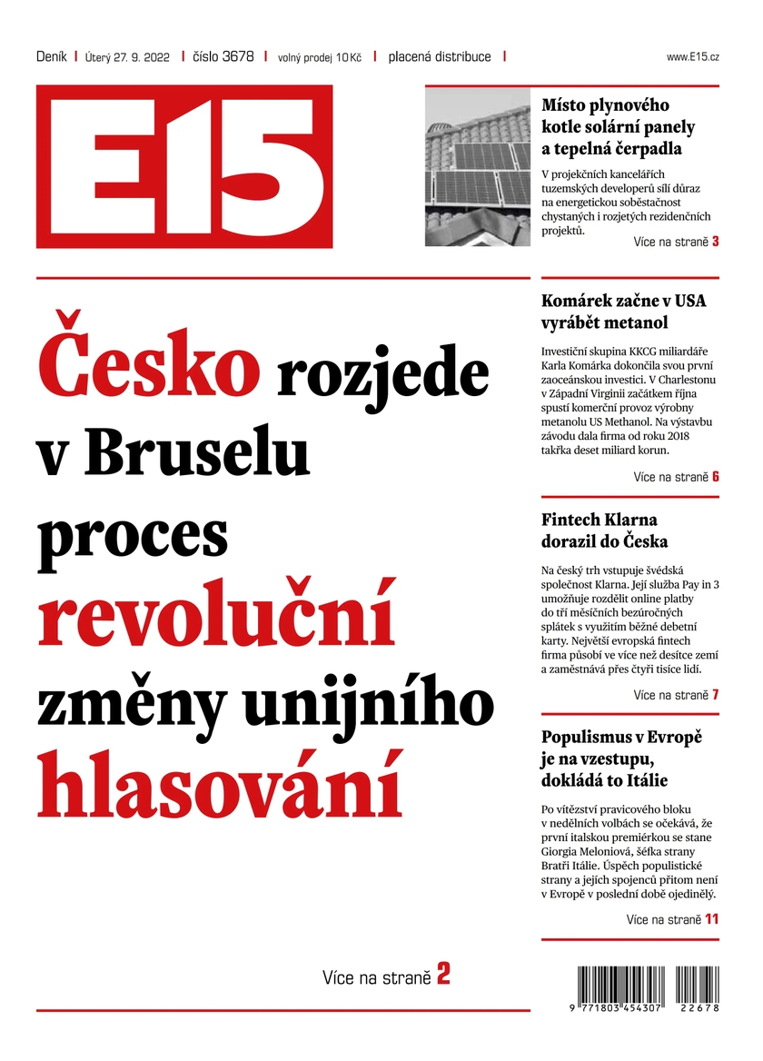 E-magazín e15 - 27.9.2022 - CZECH NEWS CENTER a. s.