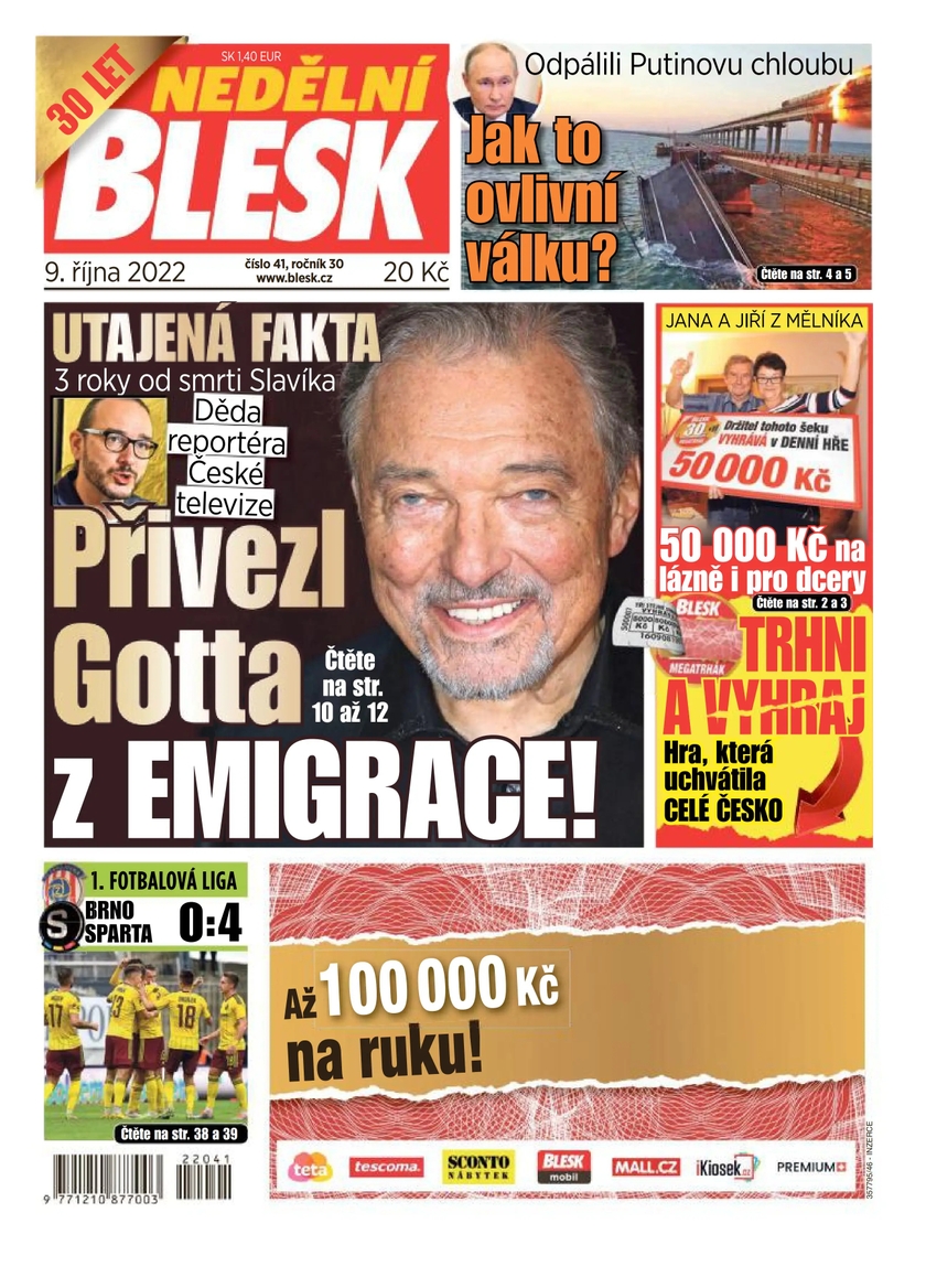 E-magazín NEDĚLNÍ BLESK - 41/2022 - CZECH NEWS CENTER a. s.