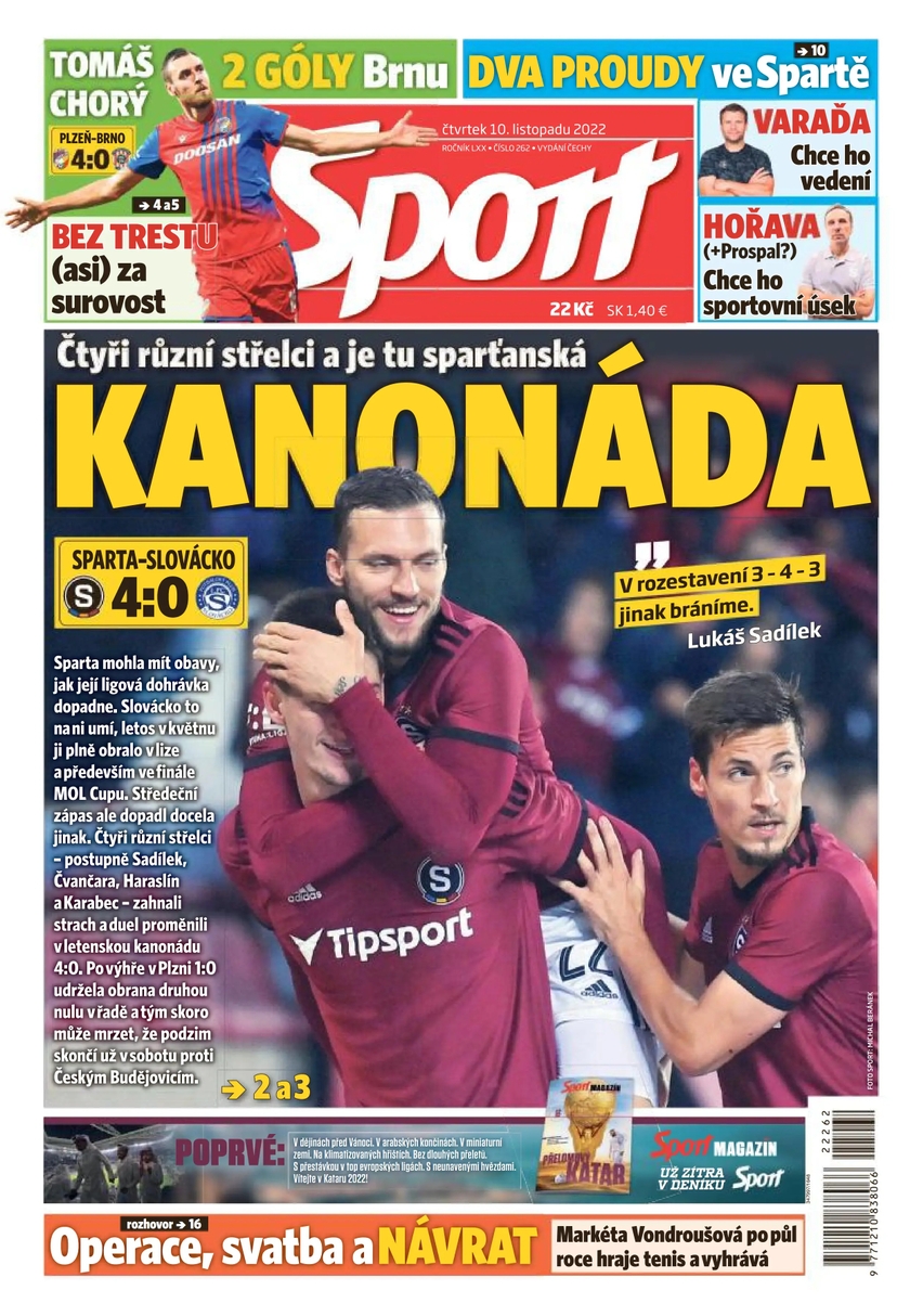 E-magazín Sport - 10.11.2022 - CZECH NEWS CENTER a. s.
