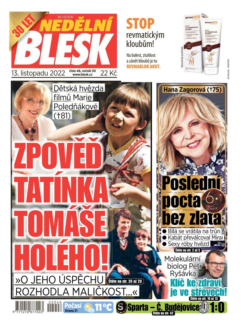 E-magazín NEDĚLNÍ BLESK - 46/2022 - CZECH NEWS CENTER a. s.