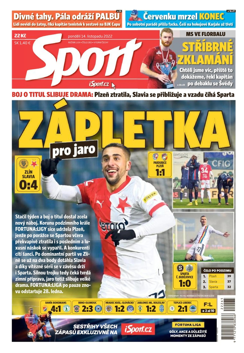 E-magazín Sport - 14.11.2022 - CZECH NEWS CENTER a. s.