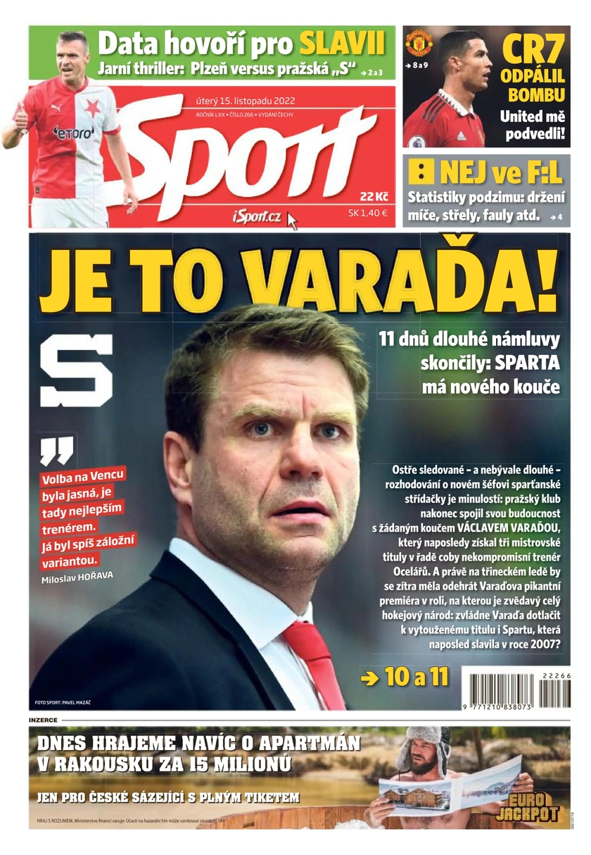 E-magazín Sport - 15.11.2022 - CZECH NEWS CENTER a. s.