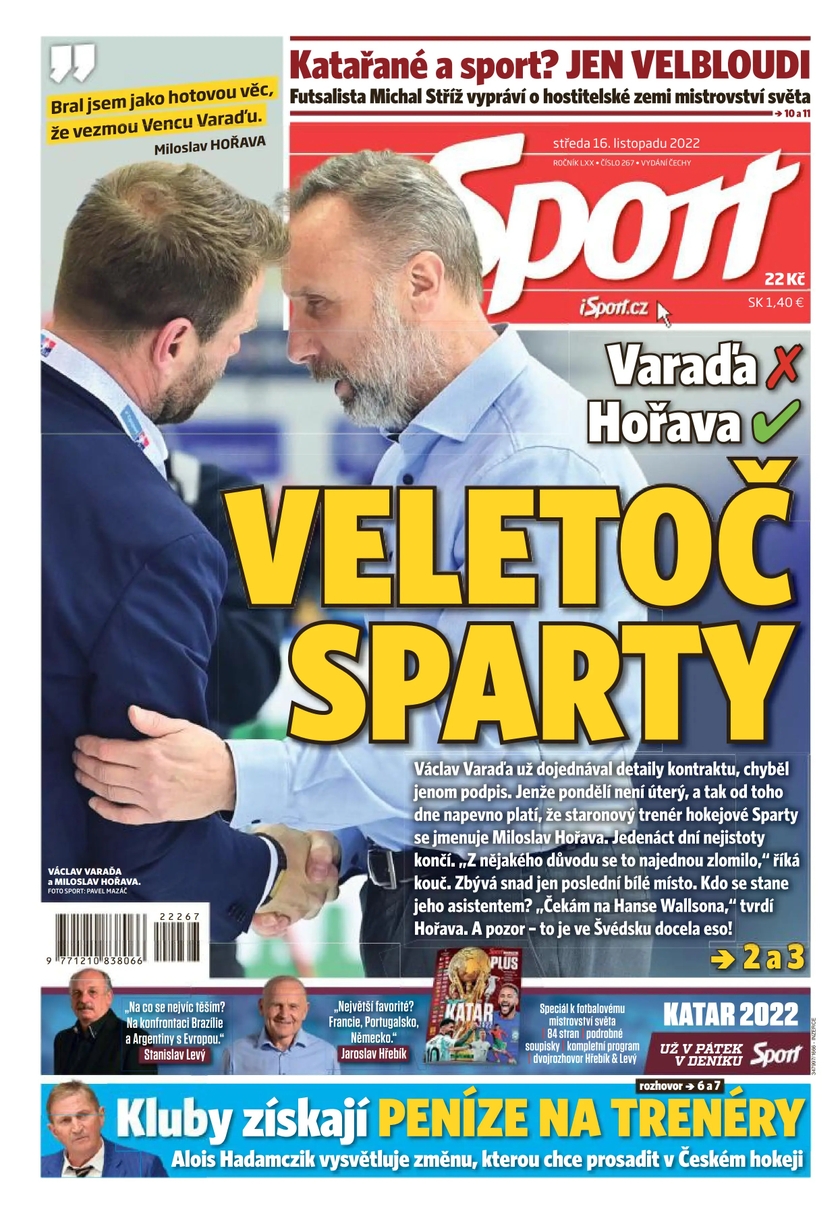 E-magazín Sport - 16.11.2022 - CZECH NEWS CENTER a. s.