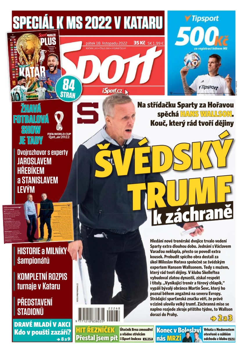 E-magazín Sport - 18.11.2022 - CZECH NEWS CENTER a. s.