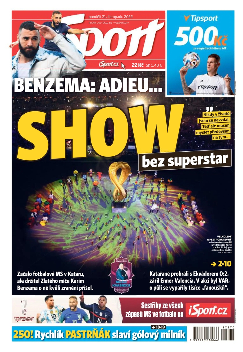 E-magazín Sport - 21.11.2022 - CZECH NEWS CENTER a. s.