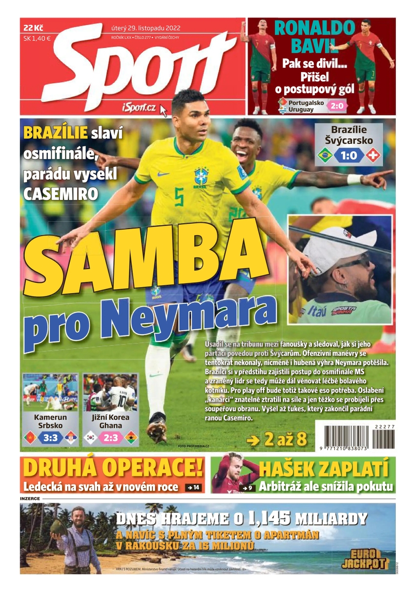 E-magazín Sport - 29.11.2022 - CZECH NEWS CENTER a. s.