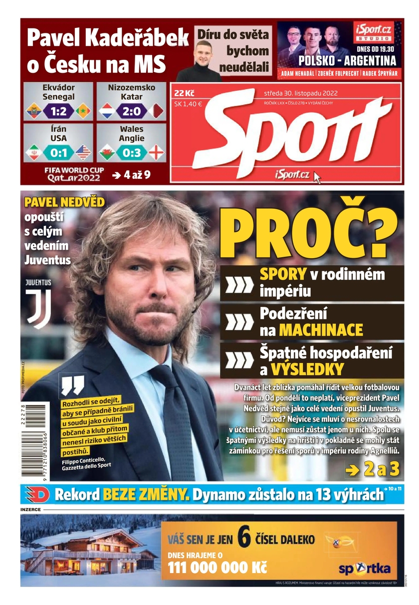 E-magazín Sport - 30.11.2022 - CZECH NEWS CENTER a. s.