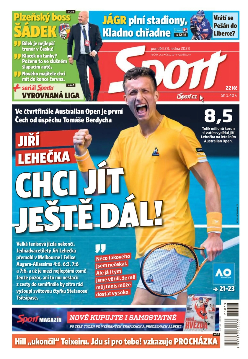 E-magazín Sport - 23.1.2023 - CZECH NEWS CENTER a. s.