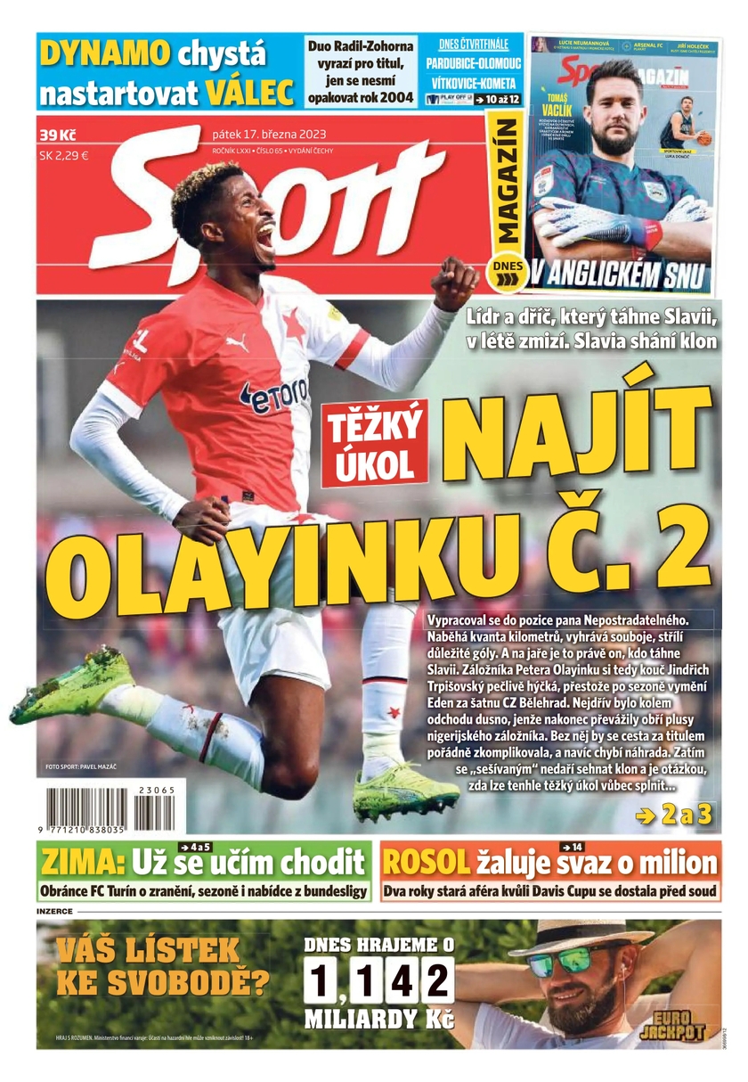 E-magazín Sport - 17.3.2023 - CZECH NEWS CENTER a. s.