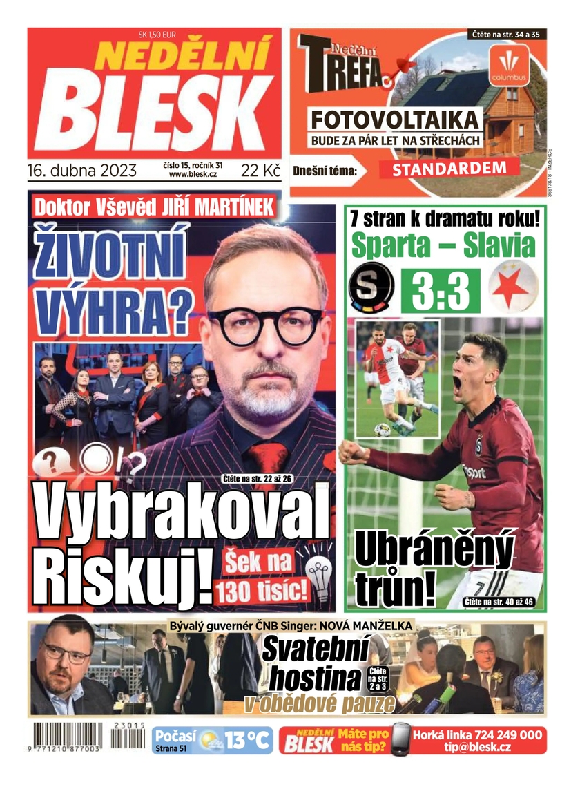 E-magazín NEDĚLNÍ BLESK - 15/2023 - CZECH NEWS CENTER a. s.