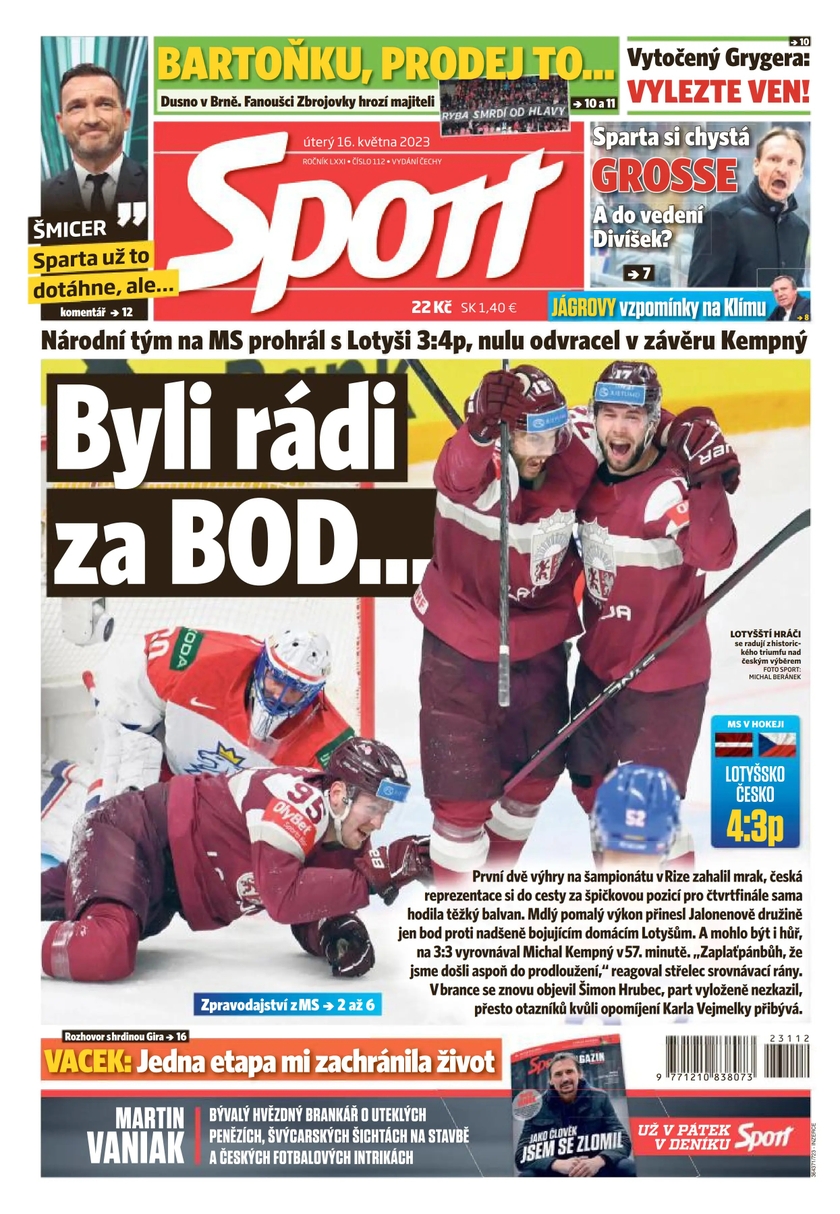 E-magazín Sport - 16.5.2023 - CZECH NEWS CENTER a. s.