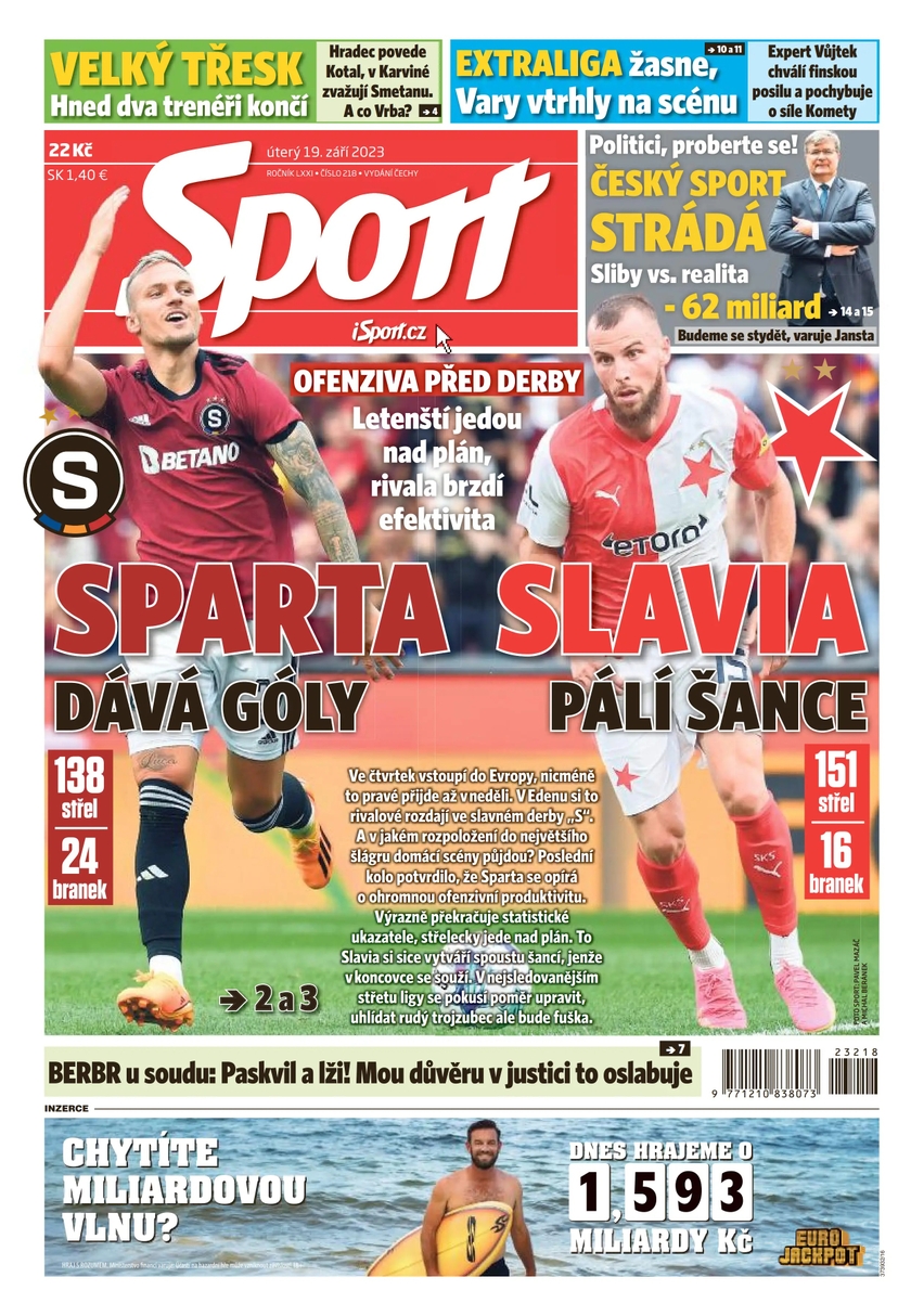 E-magazín Sport - 19.9.2023 - CZECH NEWS CENTER a. s.