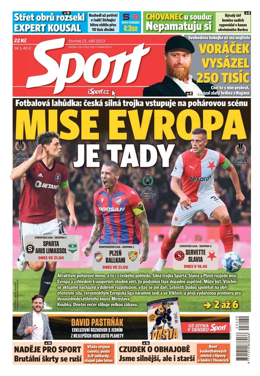 E-magazín Sport - 21.9.2023 - CZECH NEWS CENTER a. s.