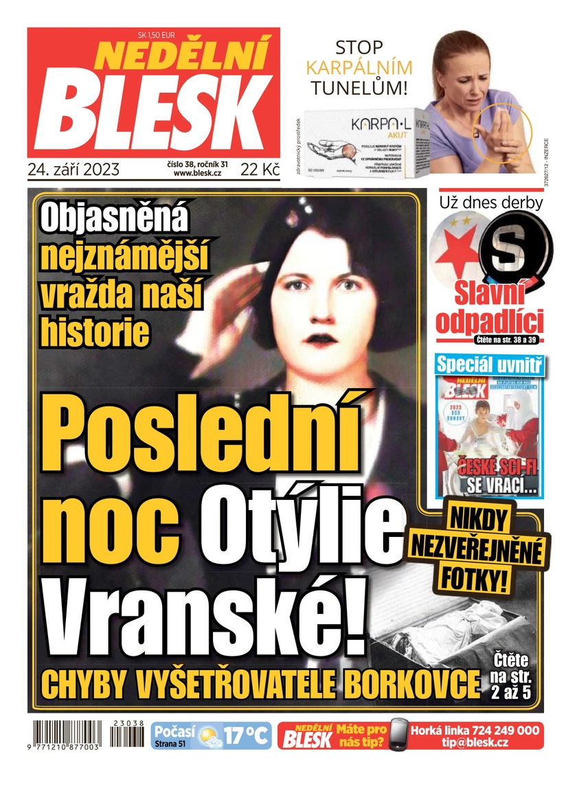 E-magazín NEDĚLNÍ BLESK - 38/2023 - CZECH NEWS CENTER a. s.