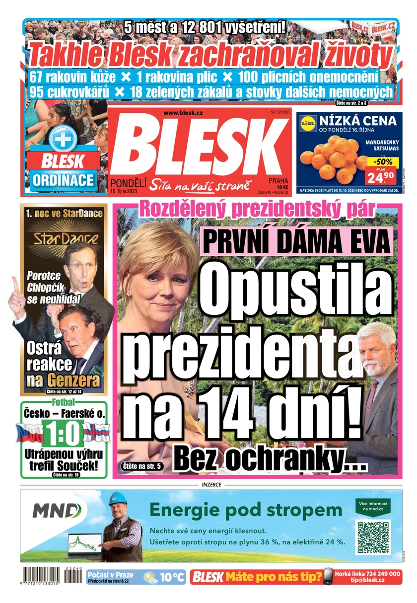 E-magazín BLESK - 16.10.2023 - CZECH NEWS CENTER a. s.