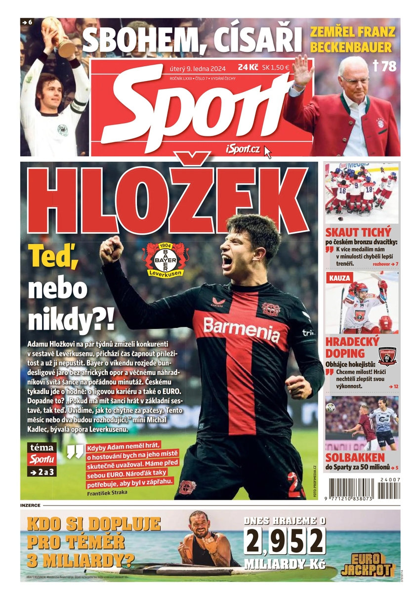 E-magazín Sport - 9.1.2024 - CZECH NEWS CENTER a. s.