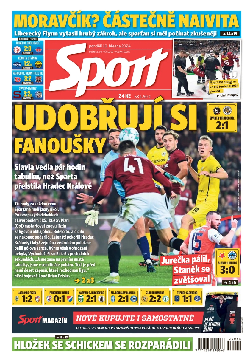 E-magazín Sport - 18.3.2024 - CZECH NEWS CENTER a. s.