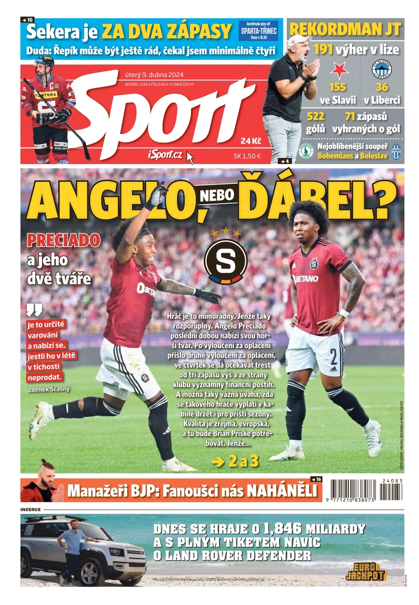 E-magazín Sport - 9.4.2024 - CZECH NEWS CENTER a. s.