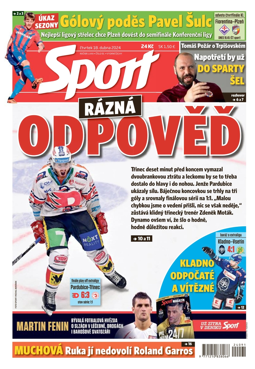 E-magazín Sport - 18.4.2024 - CZECH NEWS CENTER a. s.
