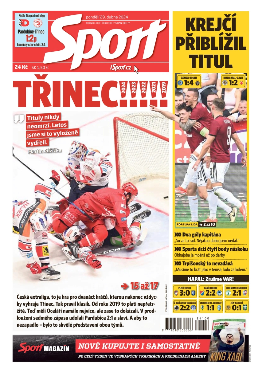 E-magazín Sport - 29.4.2024 - CZECH NEWS CENTER a. s.