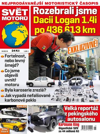 Časopis SVĚT MOTORŮ - 18/16 - CZECH NEWS CENTER a. s.