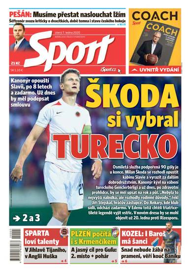 Sport - 7.1.2020 - CZECH NEWS CENTER a. s.