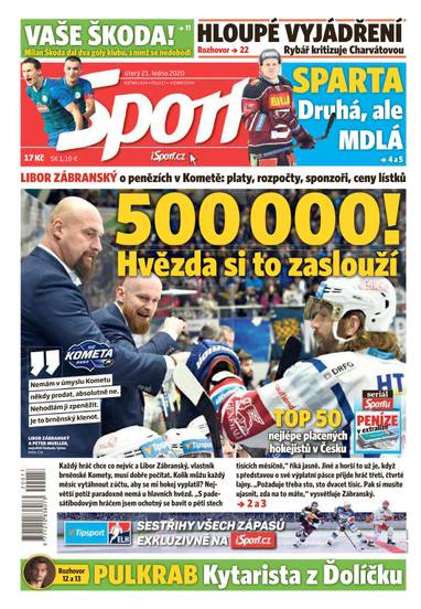 Sport - 21.1.2020 - CZECH NEWS CENTER a. s.