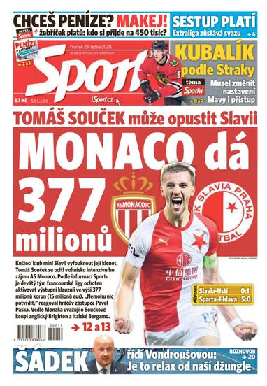 Sport - 23.1.2020 - CZECH NEWS CENTER a. s.