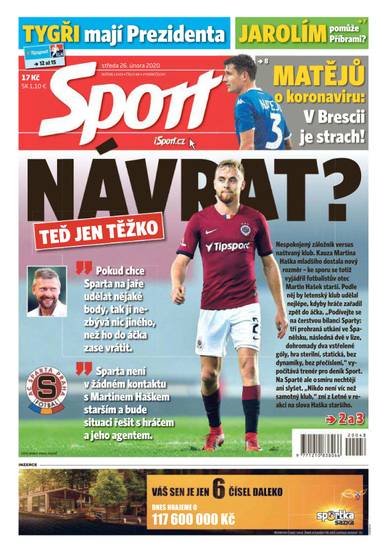 Sport - 26.2.2020 - CZECH NEWS CENTER a. s.