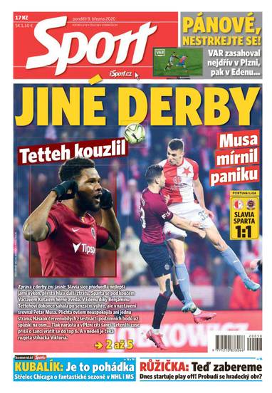 Sport - 9.3.2020 - CZECH NEWS CENTER a. s.