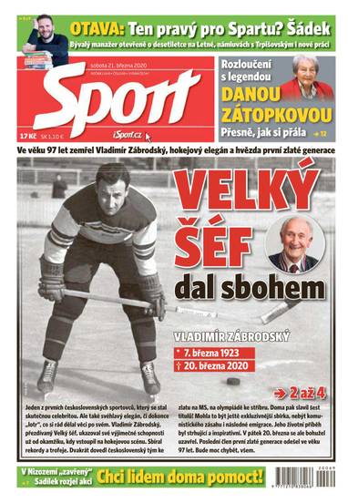 Sport - 21.3.2020 - CZECH NEWS CENTER a. s.
